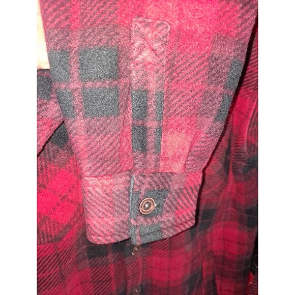 Weatherproof Vintage Red Black Flannel Sherpa Lined Button Up Size Small - Picture 5 of 9